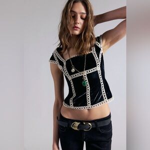 Free People Velvet Corset Top - Sz M